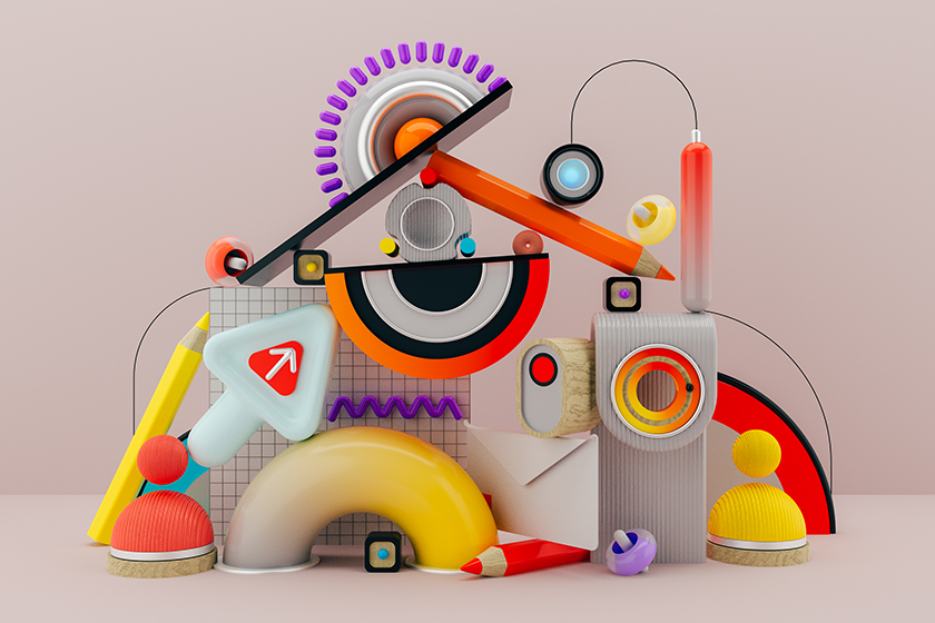 A colorful abstract illustration showing all the processes that go into onboarding. 