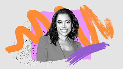 An illustrated photo showing WorkLab guest Nela Richardson