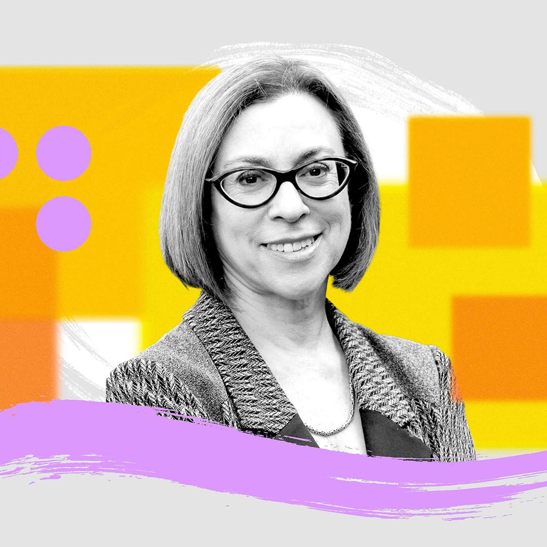 Illustrated photo of WorkLab Podcast guest Gloria Mark