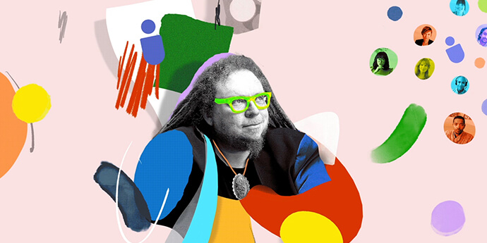 Treated photo illustration of Jaron Lanier