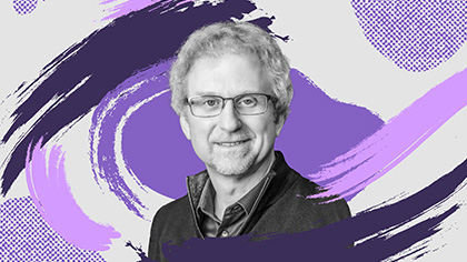 A colorful photo-illustration of Paul Daugherty, who leads all aspects of the technology business at Accenture. 