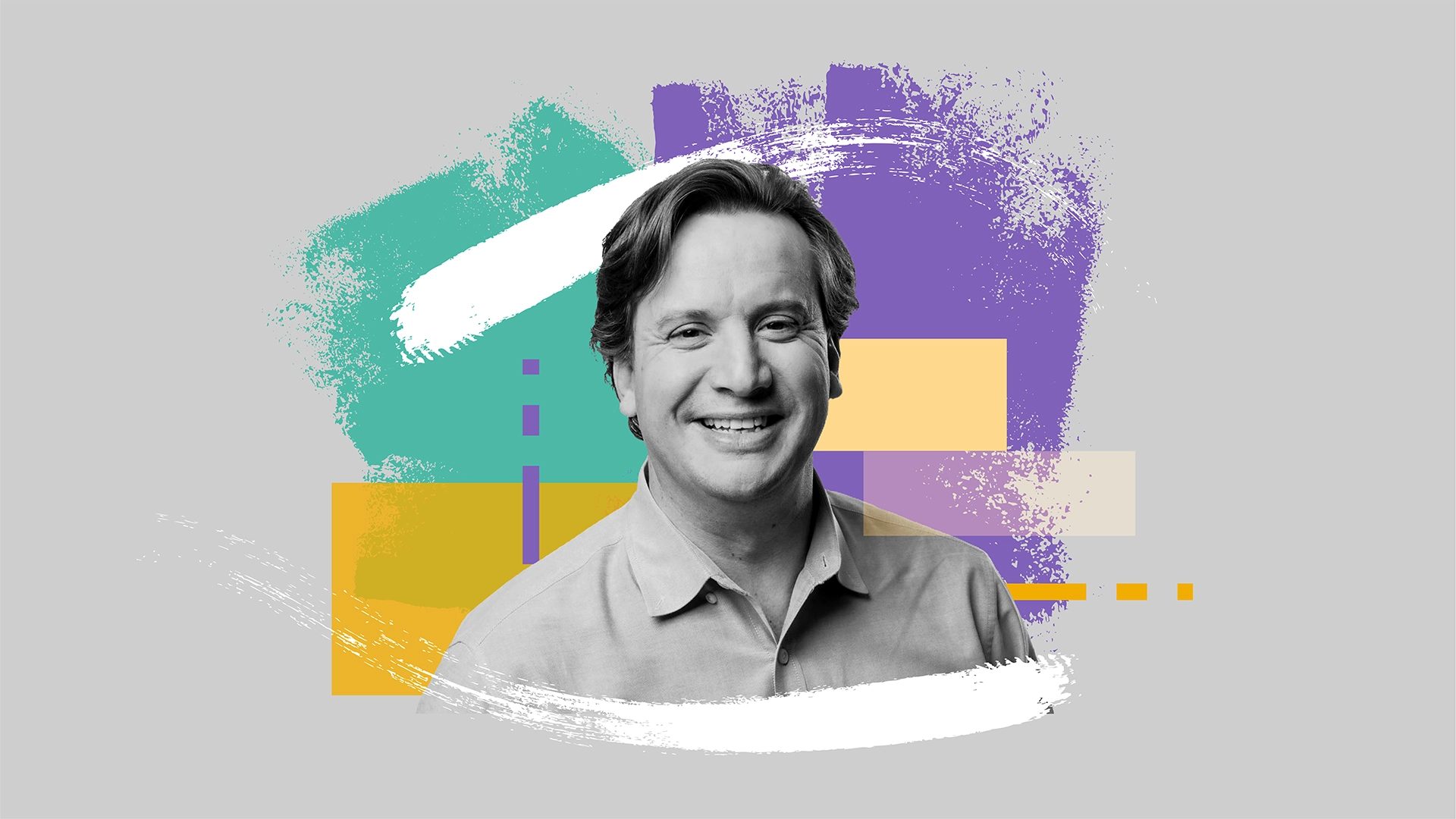 A colorful photo-illustration of Juan Lavista Ferres, a Microsoft corporate vice president and the Chief Data Scientist of the company’s AI for Good Lab.