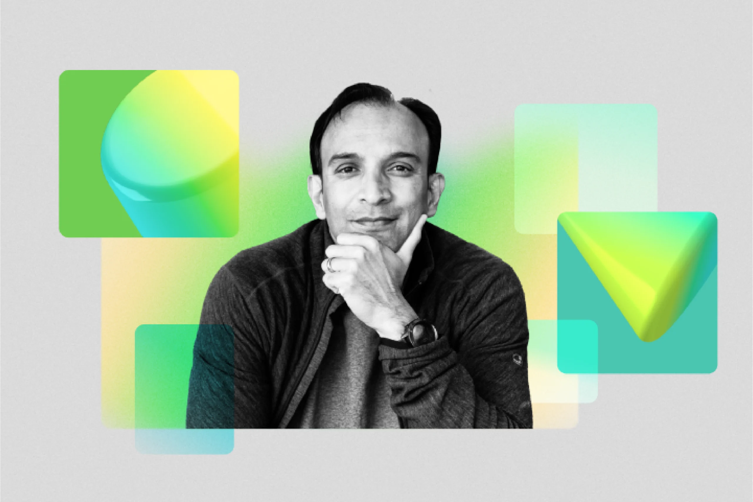 A colorful photo-illustration of DJ Patil, former US Chief Data Scientist 