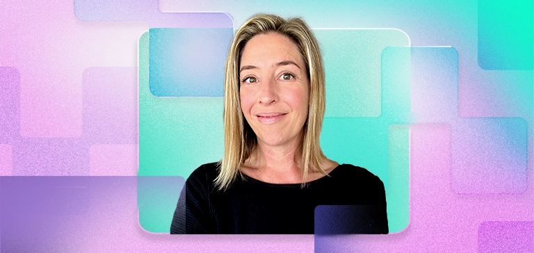 A colorful photo-illustration of Molly Wood, technology and business journalist, entrepreneur, and host of the <em>WorkLab </em>podcast.