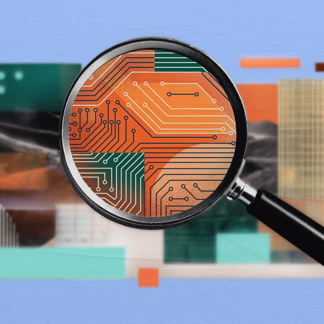 Abstract visualization of AI surfacing hidden patterns that shape organizational outcomes. 