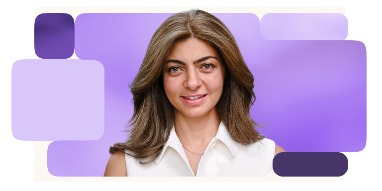 A colorful photo-illustration of Molly Wood, technology and business journalist, entrepreneur, and host of the <em>WorkLab </em>podcast.